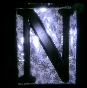 LETTER N DECORATIVE ACCENT DECOR IN BLACK